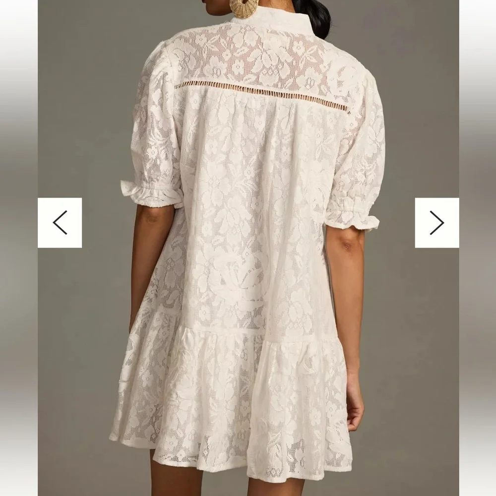 Anthropologie Porridge Tiered Lace Tunic Dress - Picture 3 of 14